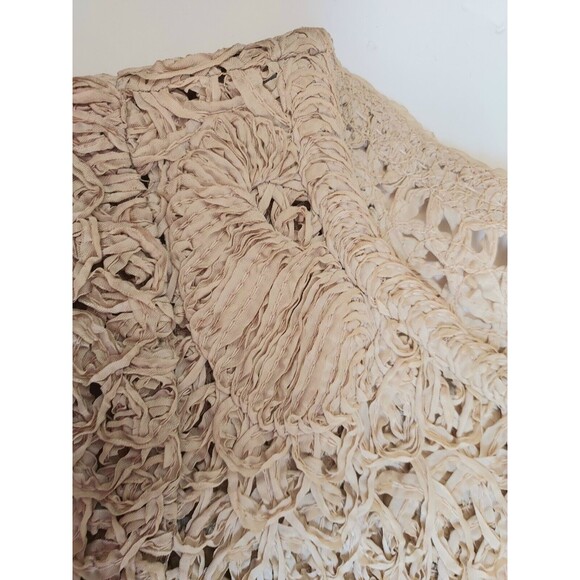 Lovely Vintage 1930s Ladies Handmade Ivory "Ribbon" Dress W/10 Button Back - Picture 6 of 16